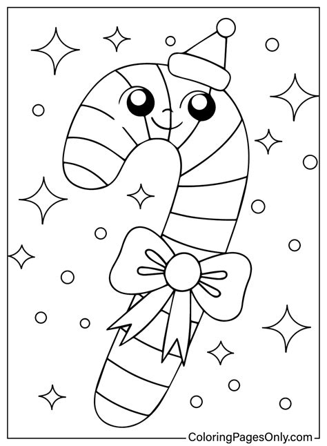 Christmas Candy Cane Coloring Page Free Printable - Free Printable ...