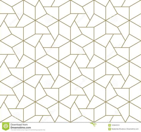 Modern simple geometric vector seamless pattern with gold line texture on white background ...