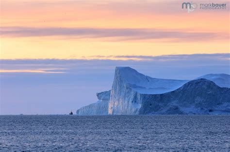 Icebergs at sunset, Disko Bay, Greenland - Mark Bauer Photography