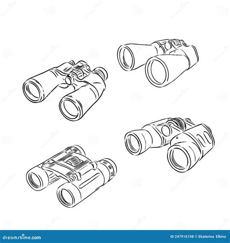 Binocular. Binocular Hand Drawing Vector Illustration. Binocular Sketch ...