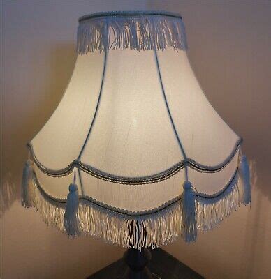 Lampshade Gold Trim Fringe Tassle Table Lamp Shades Double Scallop Bell Ivory | eBay