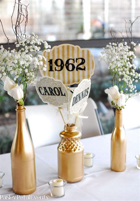 50th Anniversary Table Decorations | Other decorations included 5 dozen ...