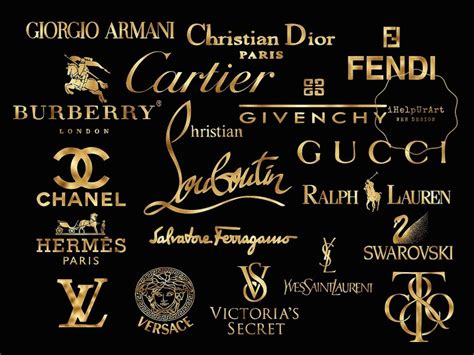 Luxury Brands Clipart Gold Logo Brands Luxurios Clip Art | Etsy