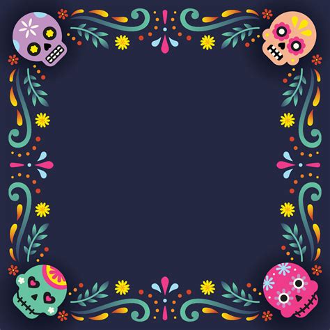 Dia De Los Muertos Frame Background 3524649 Vector Art at Vecteezy