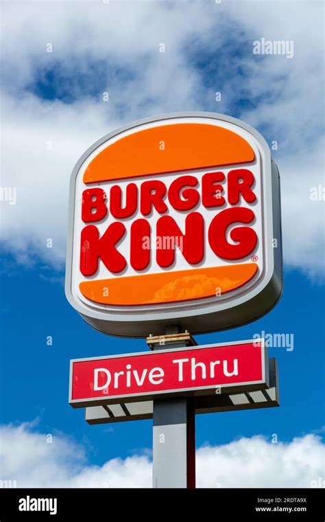 Burger King Drive Thru sign against the sky Stock Photo - Alamy