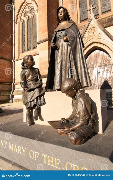 Statue of St Mary of the Cross at the College Street Doors, Outside the St Mary`s Cathedral ...