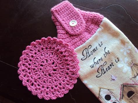 Crochet Towel Topper I want a whole set of these!!!!! | Crochet scrubbies, Crochet towel ...