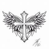 Cross With Wings Coloring Pages Sketch Coloring Page sketch template