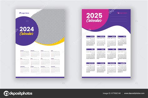 2024 2025 Calendar Design 2024 2025 Year Week Starts Sunday Stock Vector by ©vactstar@gmail.com ...