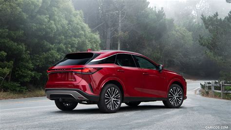 Lexus RX | 2023MY 350h AWD (Color: Red Mica) | Rear Three-Quarter