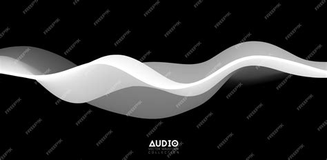 Premium Vector | Sound wave visualiztion. 3d black and white solid ...