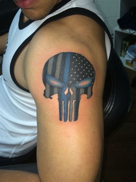 Stunning Law Enforcement Punisher Skull Tattoo