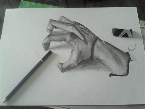 Attempt to draw 3D realistic hand by Happy-Fingers on DeviantArt