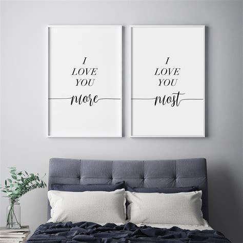 I Love You More I Love You Most Wall Decor Set of 2 Prints | Etsy