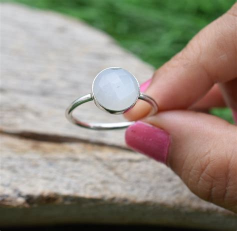 White Moonstone Ring 925 Sterling Silver Organic Ring | Etsy