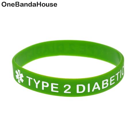 OneBandaHouse 50PCS/Lot Medical Alert Arm Band Type 2 Diabetic Silicone Wristband Decoration ...