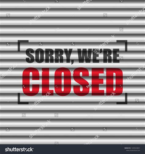 Sorry We Closed Sign On Door Stock Vector (Royalty Free) 1493543831 ...