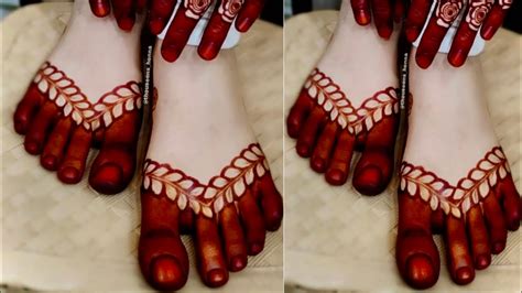 Simple Mehndi Design For Feet || Easy Mehndi Design For Legs || Bridal ...