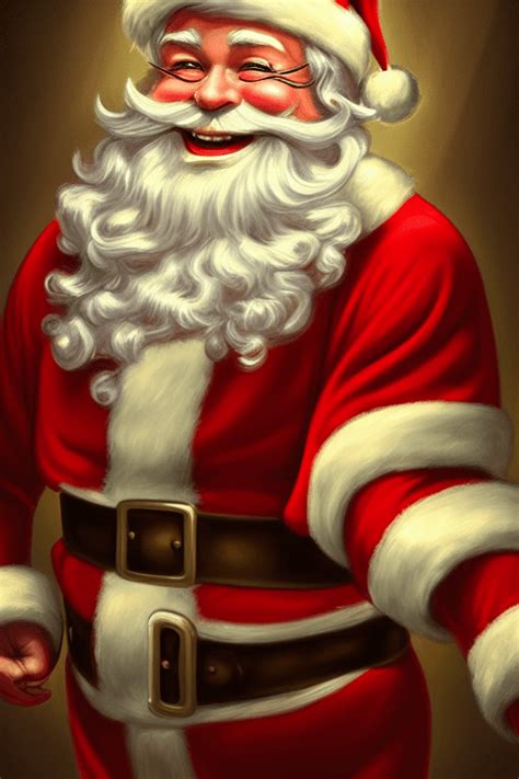 Vintage Santa Claus Painting Digital Painting · Creative Fabrica