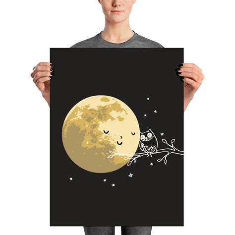 Owl and Moon - Art print | I Love Doodle - The visual art of Lim Heng Swee