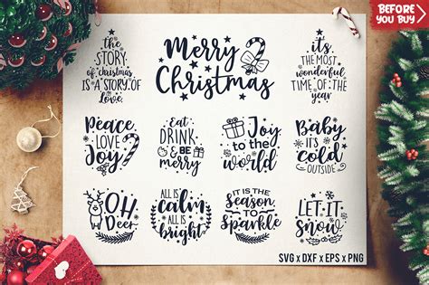 Christmas SVG Bundle - Christmas Sayings SVG - Cricut files By SharpSVG ...