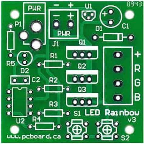 LED Rainbow Bare PCB - PCBoard.ca