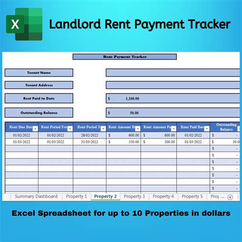 Landlord Rent Payment Tracker In Excel Rental Property ...