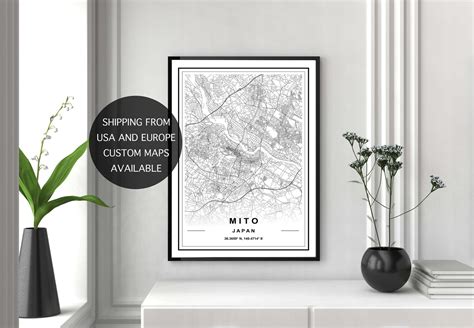 MITO MAP PRINT High Res Map Map of Mito Mito City Map Mito - Etsy