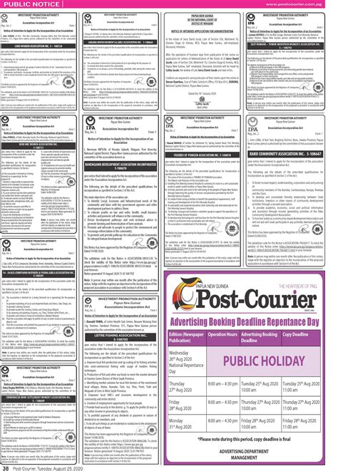 Classifieds - Post Courier