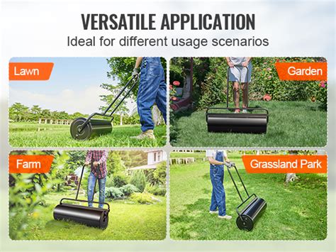 VEVOR Lawn Roller, 17 Gallon Sand/Water Filled Yard Roller, Steel Sod ...