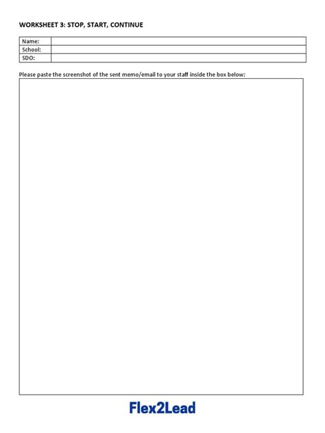 Start Stop Continue Worksheet FLEX2LEAD | PDF