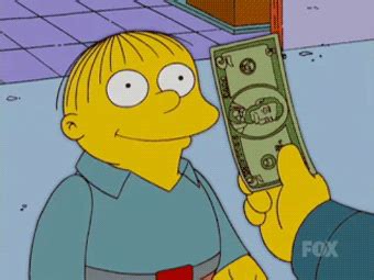 Ralph Wiggum eats money | Eating Money | Know Your Meme