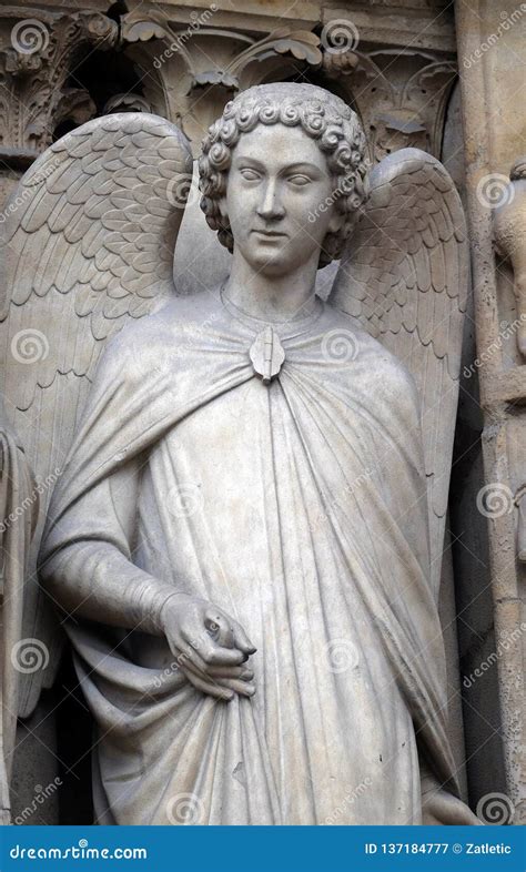 Angel, Notre Dame Cathedral, Paris Stock Image - Image of architecture ...