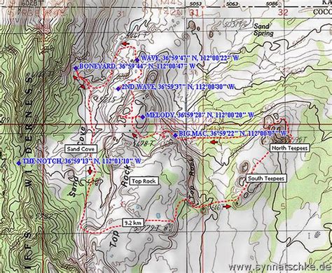 Coyote Buttes North - The Wave - Arizona - Permit - Topo Map - GPS - Northern Coyote Buttes