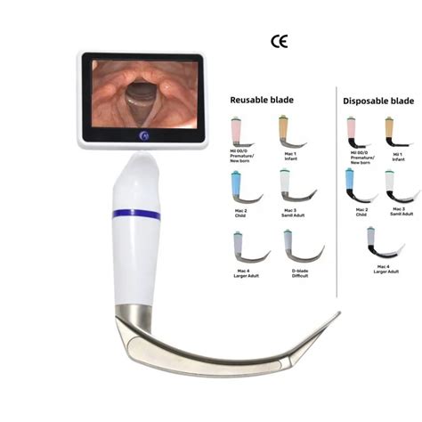 Conventional video laryngoscope 3 inch high resolution laryngoscope types for pediatric and adult