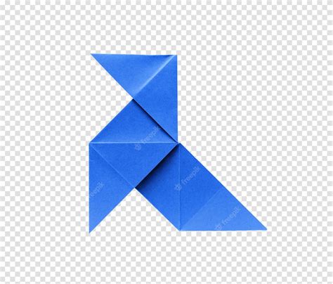 Premium PSD | Blue paper hen origami isolated on a white background