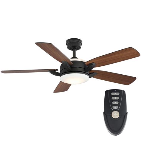 Home Decorators Collection Colemont 52 in. Integrated LED Brushed Nickel Ceiling Fan with Light ...