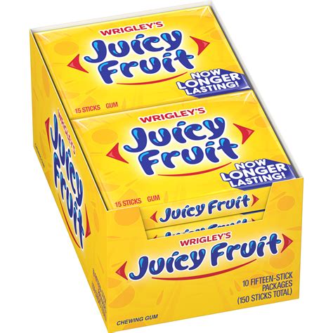 Juicy Fruit Original Bubble Gum, Bulk Chewing Gum, 15 pc, 10 ct - Walmart.com - Walmart.com