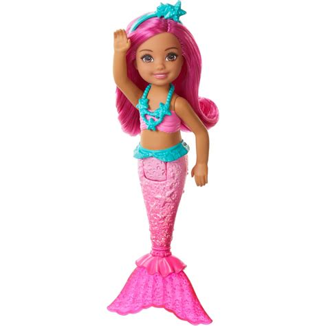 Barbie Dreamtopia Chelsea Mermaid Doll, 6.5-Inch With Pink Hair And ...