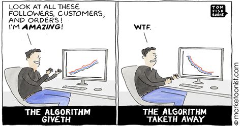 The Algorithm Giveth and Taketh Away cartoon - Marketoonist | Tom Fishburne