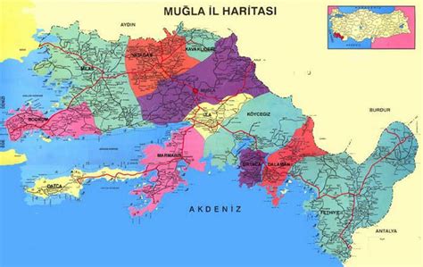 Map, Mugla, Poster