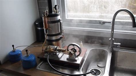 Homemade steam engine with boiler - YouTube