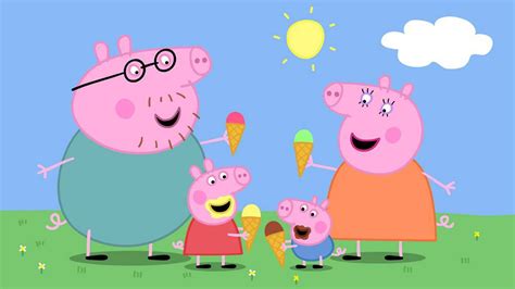 daddy pig mummy pig george pig peppa pig with icecream hd anime Wallpapers | HD Wallpapers | ID ...