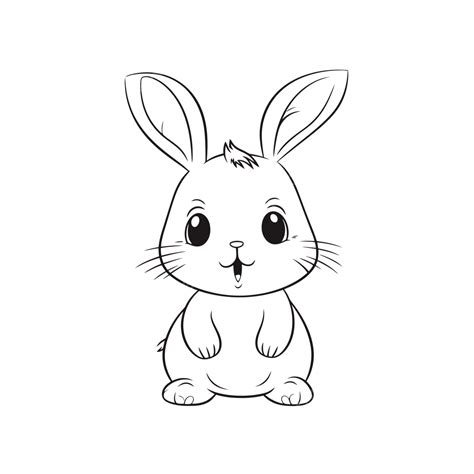 Cute Bunny Cartoon Illustration Of Drawing Outline Sketch Vector, Bunny Drawing, Car Drawing ...