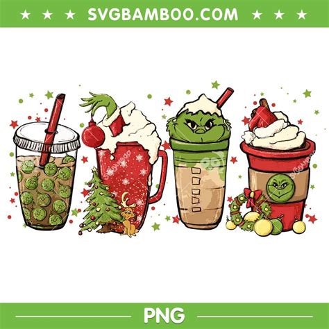 Grinch Coffee Santa Chesse PNG, Christmas Grinch