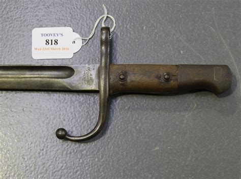 A First World War period Turkish Mauser bayonet with straight single edged blade, length approx 46cm