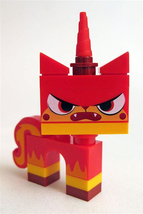 Amazon.com: LEGO Movie Angry Kitty Minifigure Red Unikitty Microbuild ...