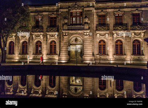 Chapultepec Castle, Chapultepec Park, Mexico City. The Castle is relflected in the water Stock ...