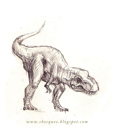 Tyrannosaurus Rex Pencil Sketch | Dinosaur Art