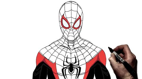 How To Draw Spiderman Miles Morales | Step By Step | Marvel - YouTube